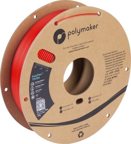 POLYMAKER PD01003 PolyFlex TPU-95A Filament TPU flexibel 1.75mm 750g Rot