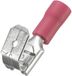 TRU COMPONENTS 1572129 Platte stekker (female) Met vertakking Insteekbreedte: 6.4 mm Insteekdikte: 0.8 mm 180 ° Deels geïsoleerd Rood 50 stuk(s)
