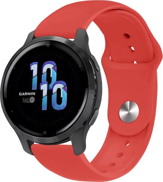 iMoshion Siliconen Sport Bandje 22mm - Rood - Geschikt voor Garmin, Samsung, Polar, etc.