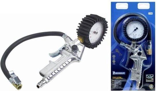 Michelin 1126001070 Perslucht Bandenpomp met bandenspanningsmeter - 10 bar - Zwart