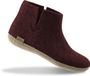 Glerups Hoge Wollen Sloffen Leren Zool Bietenrood - Bietenrood - 40
