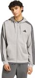 Adidas Sportswear Essentials 3-Stripes French Terry Hoodie Met Lange Ritssluiting - Heren - Grijs