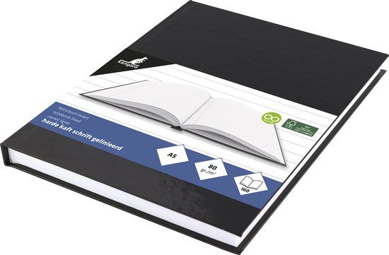 Kangaro schoolschrift - A5 - lijn - 160 pagina's - zwart - K-5519
