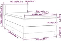 vidaXL Boxspringbed met matras, kunstleer, grijs, 100x200 cm