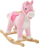 vidaXL Hobbeldier paard 65x32x58 cm pluche roze