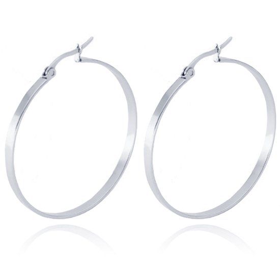 Cilla Jewels Dames oorringen Edelstaal Zilverkleurig-50mm