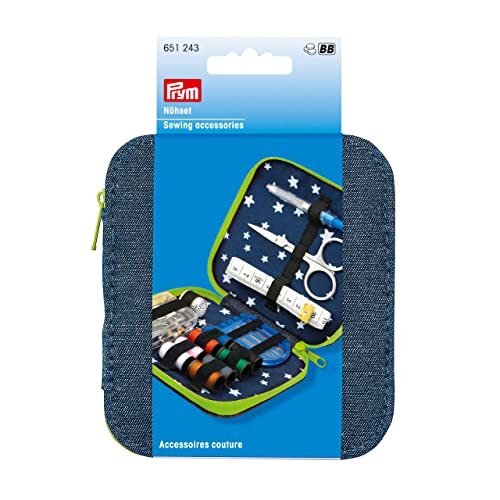 prym - naaimit in denim case met groene zip - 1 Stuk