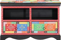 vidaXL meuble TV 80 x 35 x 50 cm multicolore manguier massif