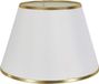 SURIGHT Luxe lampenkap - wit en goud - rond - stof en metaal - 18 cm diameter