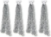 Merkloos / Sans marque Inge's Christmas Decor Gmbh 4x Kerstslingers zilver ca. 5 x 270cm - Guirlandes folie lametta - Zilveren kerstboom versieringen