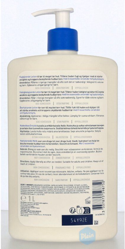 CeraVe Hydraterende Melk - 1000ml - Voor Droge tot Zeer Droge Huid