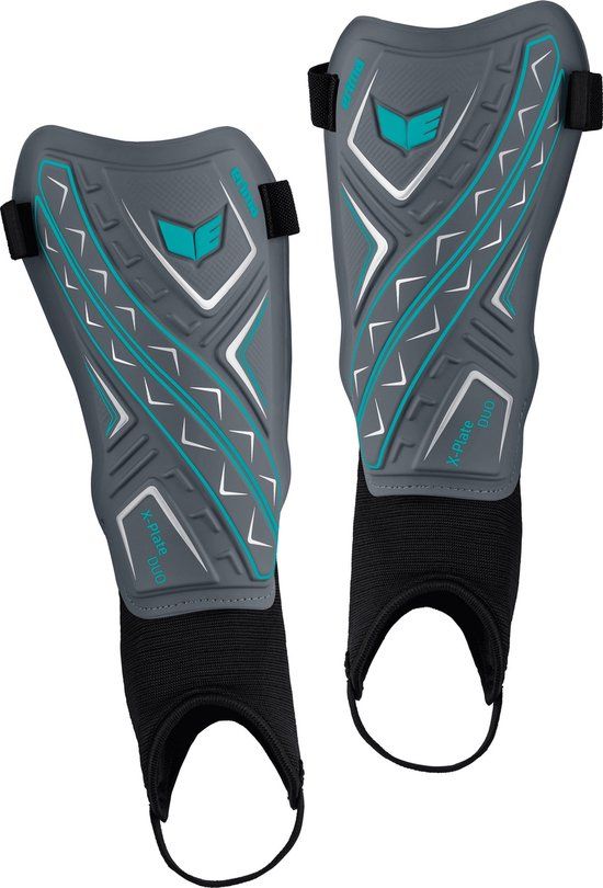 Erima X-Plate Duo Scheenbeschermers - Grijs - L - Voetbal