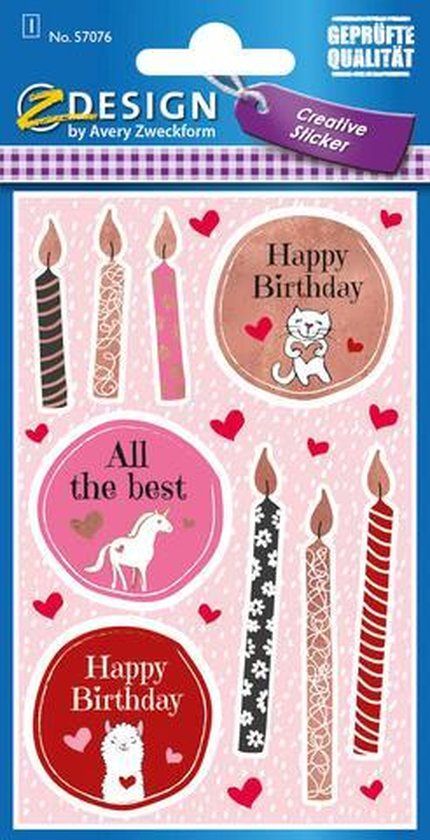 Avery Papieretiket Z-design Creative pakje a 1 vel birthday