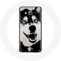 Maniacase Etui voor Samsung Galaxy J3 Siberische Husky blauwe ogen