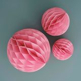 Ginger Ray Lichtroze hangende honingraat papier feestdecoraties 3 Pack
