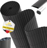 Sol Royal PVC Privacy Screen 160x300 cm Drievoudig Versterkt – Kunststof Balkon Privacy Fence met Clips & Afdeklijst – Tuinafscheiding Windbescherming Weerbestendig UV-bestendig – Antraciet