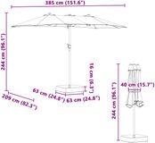 vidaXL Tuinparasol zwart 385 x 209 x 244 cm polyester