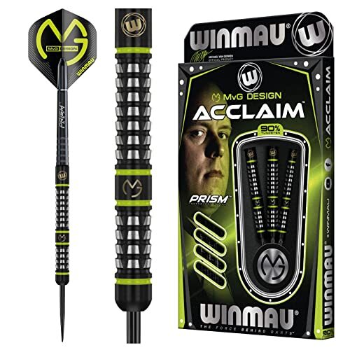 WINMAU WMA100129 MvG Acclaim wolfraam dartpijlen met stalen punt 25 g set met flights en shafts meerkleurig Eén maat