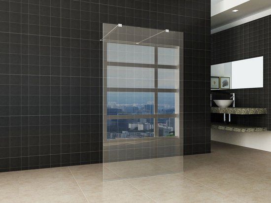 Wiesbaden Inloopdouche Vrijstaand 140x200cm - Nano Coating - 8mm Glas