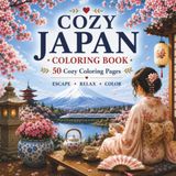 Cozy Japan: A Travel Coloring Book with 50 Relaxing Scenes of Japanese Landscapes, Culture and Everyday Life