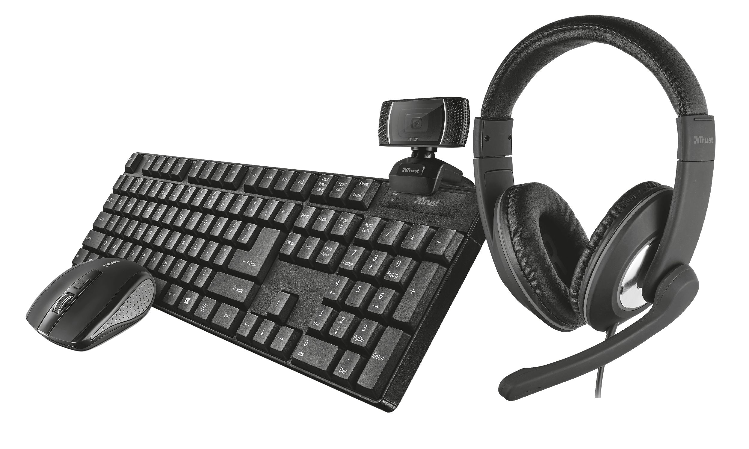 Trust Qoby Toetsenbord Inclusief Muis RF Draadloos AZERTY Belgisch Zwart