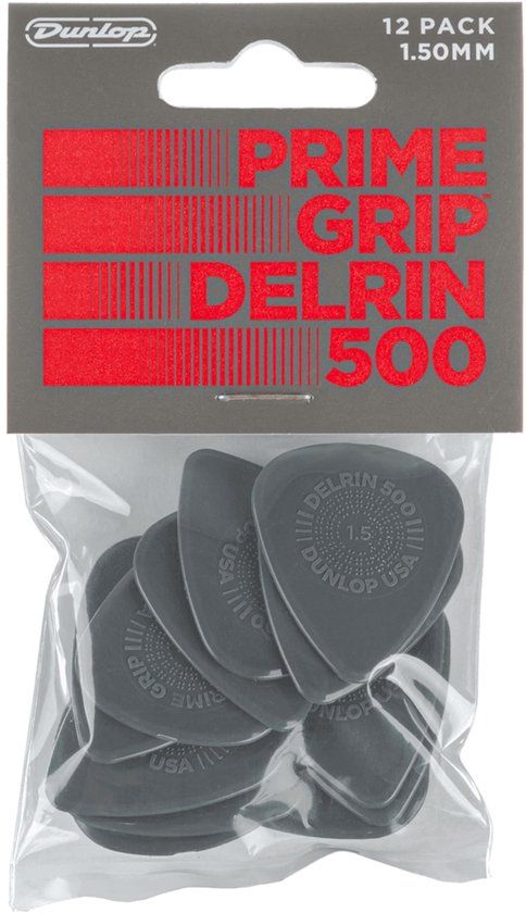 Dunlop 450P1.50 Delrin 500 Prime Grip Picks 1,50 mm - Plectrum set