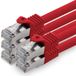 1aTTack.de 3.0m CAT7 LAN-netwerkkabel RJ45 10 Gigabit, 5 stuks - rood
