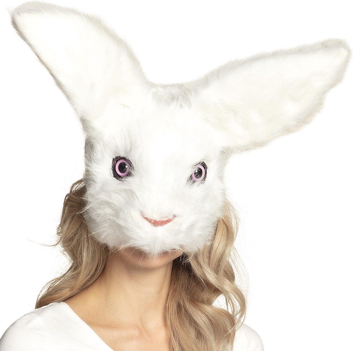 Boland Halfmasker Konijn - Wit - One Size