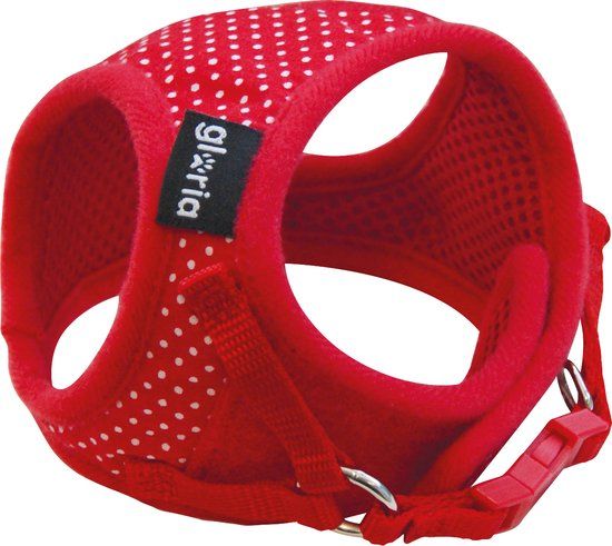 Hondentuigje Gloria Punten Rood Maat M - 27-35 cm - Katoen