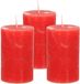 Atmosphera Stompkaars/cilinderkaars - 3x - rood - 5 x 8 cm