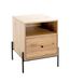 HAKU Console eiken, zwart, MDF, metaal - Maat: B 45 cm x H 60 cm x D 47 cm, Stijl: Modern