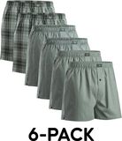 DANISH ENDURANCE Losse Boxershorts biologisch katoen Heren Ondergoed - Knoopgulp - 6-pack - Groen/Gestreept Mix - Maat 3XL