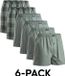 DANISH ENDURANCE Losse Boxershorts biologisch katoen Heren Ondergoed - Knoopgulp - 6-pack - Groen/Gestreept Mix - Maat 3XL