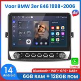 Awesafe 10.1 Inch 6+128GB Autoradio Scherm - Geschikt Voor BMW 3-Serie E46 1998 t/m 2006 - 8 Kern V1PRO Versie - Draadloos Apple Carplay & Android auto - 4G WIFI GPS Navigatie