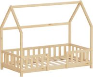 ML-Design Kinderbed Montessori 80x160 cm Huisbed Grenenhout Natuurlijk met Valbeveiliging