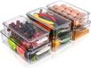 DigiRigi Fridge Organizer Set, set van 6 opbergdozen, koelkast met deksel, transparante koelkastdozen, stapelbaar, opbergdoos, koelkast voor keukenkasten