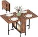 Homcom Table à manger pliable - Panneau de particules - 130x80x74cm - Brun rouille