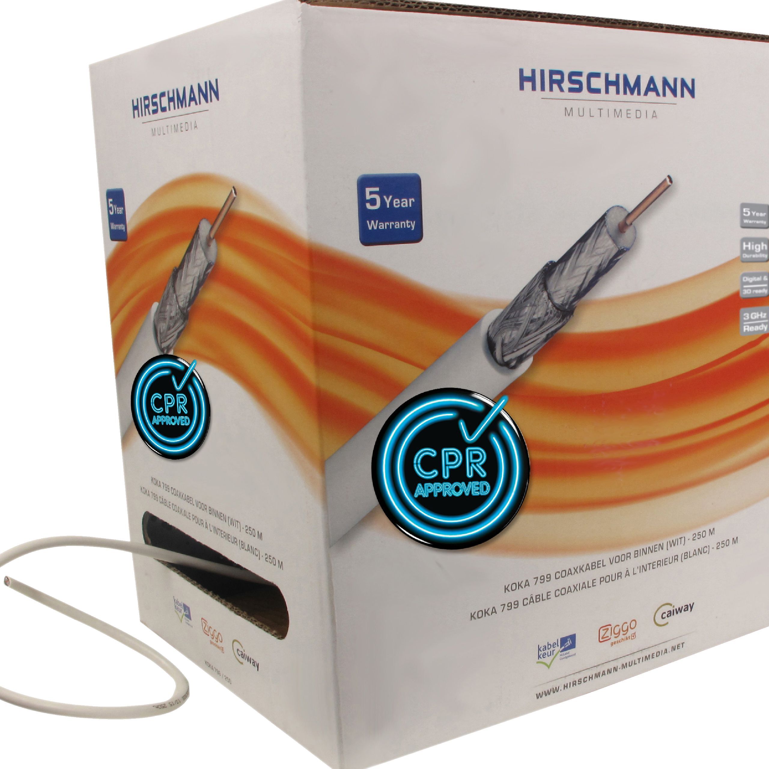 hirschmann Coax Cable On Reel KOKA 799 6.9 mm 250 m White