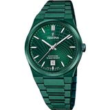 Festina Swiss Made Herenhorloge Analoog van Roestvrij Staal 316l Groen