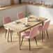 Chaises de salle à manger lot de 4 chaise de cuisine avec dossier aspect velours fauteuil 45 x 54 x 87 cm rose