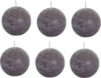Spaas Bolkaars - 6 stuks - Taupe - 8 cm - Rustiek - 24 branduren