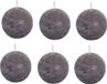 Spaas Bolkaars - 6 stuks - Taupe - 8 cm - Rustiek - 24 branduren