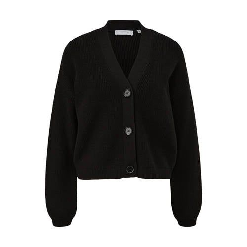 Comma Casual Identity Striped Cardigan Black