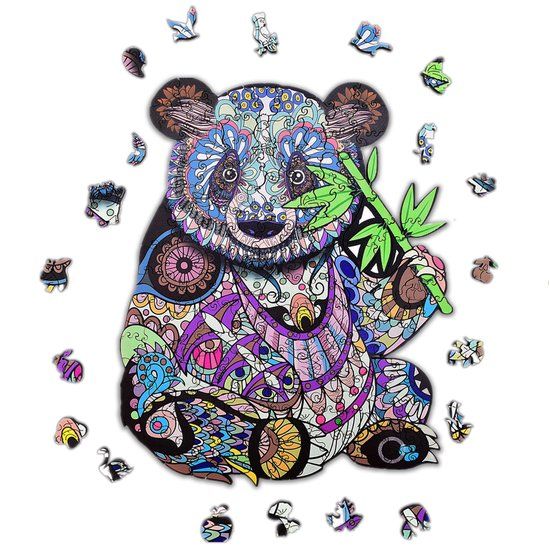 ACROPAQ Houten Puzzel Panda - 150 Stukjes - A4 Formaat - Hout - Kinderen & Volwassenen