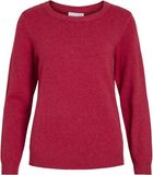Vila Trui Viril O-neck L/s Knit Top - Noos 14054177 Jester Red/dark Melange Dames Maat - S