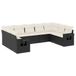 vidaXL 10-delige Loungeset met Kussens Poly Rattan Zwart