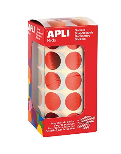 Apli Kids 12049 rubberen rol, rond, metallic rood, 20 mm