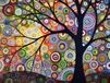 Peinture diamant, image d'un arbre aux mille couleurs, format 45x55 cm