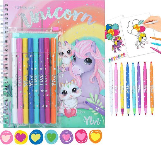 Depesche Ylvi Kleurboek met Viltstiften - Multicolor - 4+ jaar