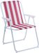 Merkloos No Brand Opvouwbare Campingstoel - Relaxstoel met Armleuningen - Rood-Wit Gestreept Patroon - Stalen Frame - Afmeting 46 x 51,5 x 74,5 cm - Inclusief 2 Jaar Fabrieksgarantie